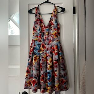 Betsy Johnson Floral Midi Dress
